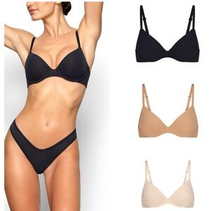 SKIMS Trio of Black, Tan, and Cream Bras